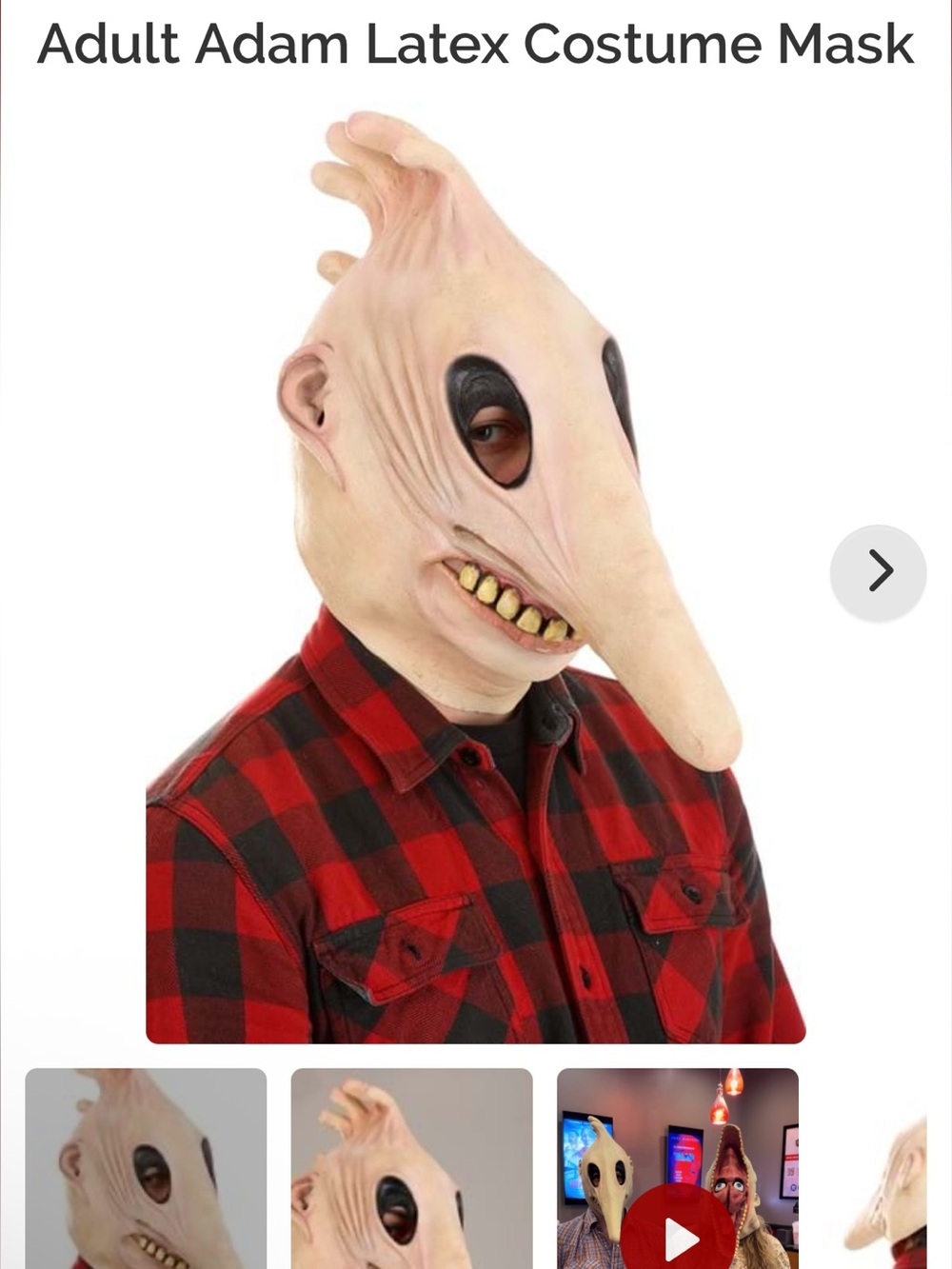Adult Adam from Beetlejuice Latex Costume Mask NWT